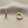 Argolla Huggie 02.267.0120.3.12 Oro Laminado, con Micro Pave Amatista, Pulido, Tono Dorado