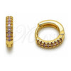 Argolla Huggie 02.267.0120.3.12 Oro Laminado, con Micro Pave Amatista, Pulido, Tono Dorado