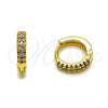 Argolla Huggie 02.267.0120.3.12 Oro Laminado, con Micro Pave Amatista, Pulido, Tono Dorado