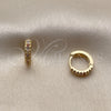 Argolla Huggie 02.267.0120.4.12 Oro Laminado, con Micro Pave Multicolor, Pulido, Tono Dorado