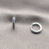 Argolla Huggie 02.267.0120.7.12 Rodio Laminado, con Micro Pave Zafiro Azul, Pulido, Rodinado