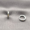 Argolla Huggie 02.267.0120.9.12 Rodio Laminado, con Micro Pave Multicolor, Pulido, Rodinado