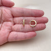 Argolla Huggie 02.267.0120.14 Oro Laminado, con Micro Pave Blanca, Pulido, Tono Dorado