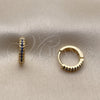 Argolla Huggie 02.267.0120.2.14 Oro Laminado, con Micro Pave Zafiro Azul, Pulido, Tono Dorado