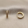 Argolla Huggie 02.267.0120.3.14 Oro Laminado, con Micro Pave Amatista, Pulido, Tono Dorado