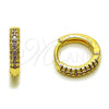 Argolla Huggie 02.267.0120.3.14 Oro Laminado, con Micro Pave Amatista, Pulido, Tono Dorado