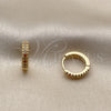 Argolla Huggie 02.267.0120.4.14 Oro Laminado, con Micro Pave Multicolor, Pulido, Tono Dorado