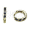 Argolla Huggie 02.267.0120.7.14 Rodio Laminado, con Micro Pave Zafiro Azul, Pulido, Rodinado