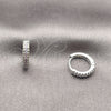 Argolla Huggie 02.267.0120.8.14 Rodio Laminado, con Micro Pave Amatista, Pulido, Rodinado
