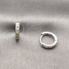 Argolla Huggie 02.267.0120.9.14 Rodio Laminado, con Micro Pave Multicolor, Pulido, Rodinado