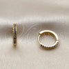 Argolla Huggie 02.267.0120.2.16 Oro Laminado, con Micro Pave Zafiro Azul, Pulido, Tono Dorado