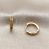 Argolla Huggie 02.267.0120.4.16 Oro Laminado, con Micro Pave Multicolor, Pulido, Tono Dorado