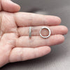 Argolla Huggie 02.267.0120.5.16 Rodio Laminado, con Micro Pave Blanca, Pulido, Rodinado