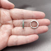Argolla Huggie 02.267.0120.6.16 Rodio Laminado, con Micro Pave Verde, Pulido, Rodinado