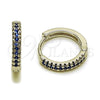Argolla Huggie 02.267.0120.7.16 Rodio Laminado, con Micro Pave Zafiro Azul, Pulido, Rodinado