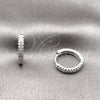 Argolla Huggie 02.267.0120.8.16 Rodio Laminado, con Micro Pave Amatista, Pulido, Rodinado