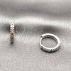 Argolla Huggie 02.267.0120.9.16 Rodio Laminado, con Micro Pave Multicolor, Pulido, Rodinado