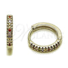 Argolla Huggie 02.267.0120.9.16 Rodio Laminado, con Micro Pave Multicolor, Pulido, Rodinado