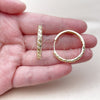 Argolla Huggie 02.267.0121.30 Oro Laminado, con Zirconia Cubica Blanca, Pulido, Tono Dorado