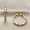 Argolla Huggie 02.267.0121.30 Oro Laminado, con Zirconia Cubica Blanca, Pulido, Tono Dorado