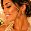 Argolla Huggie 02.267.0121.1.30 Oro Laminado, con Zirconia Cubica Verde, Pulido, Tono Dorado