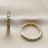 Argolla Huggie 02.267.0121.1.30 Oro Laminado, con Zirconia Cubica Verde, Pulido, Tono Dorado