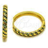 Argolla Huggie 02.267.0121.1.30 Oro Laminado, con Zirconia Cubica Verde, Pulido, Tono Dorado