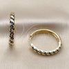 Argolla Huggie 02.267.0121.2.30 Oro Laminado, con Zirconia Cubica Zafiro Azul, Pulido, Tono Dorado