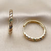 Argolla Huggie 02.267.0121.4.30 Oro Laminado, con Zirconia Cubica Multicolor, Pulido, Tono Dorado
