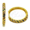Argolla Huggie 02.267.0121.4.30 Oro Laminado, con Zirconia Cubica Multicolor, Pulido, Tono Dorado