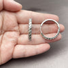 Argolla Huggie 02.267.0121.5.30 Rodio Laminado, con Zirconia Cubica Blanca, Pulido, Rodinado