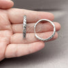 Argolla Huggie 02.267.0121.8.30 Rodio Laminado, con Zirconia Cubica Amatista, Pulido, Rodinado