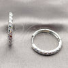 Argolla Huggie 02.267.0121.8.30 Rodio Laminado, con Zirconia Cubica Amatista, Pulido, Rodinado