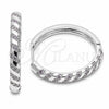 Argolla Huggie 02.267.0121.8.30 Rodio Laminado, con Zirconia Cubica Amatista, Pulido, Rodinado