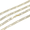 Gargantilla Basica 04.297.0009.24 Oro Laminado, Diseño de Figaro, Diamantado, Dos Tonos (Grosor 06.1 MM, 24 Pulgadas de Largo)