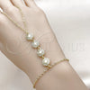 Pulsera Elegante 03.60.0159.07 Oro Laminado, Diseño de Estrella y Rolo, con Micro Pave Blanca, Pulido, Tono Dorado (Grosor 02 MM, 7 Pulgadas de Largo)