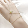 Pulsera Elegante 03.60.0160.13 Oro Laminado, Diseño de Abeja y Rolo, con Zirconia Cubica Dorado y Micro Pave Blanca, Pulido, Tono Dorado (Grosor 01 MM, 13 Pulgadas de Largo)