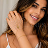 Pulsera Elegante 03.60.0166.13 Oro Laminado, Diseño de Estrella y Rolo, con Micro Pave Blanca y Zirconia Cubica Blanca, Pulido, Tono Dorado (Grosor 01 MM, 13 Pulgadas de Largo)