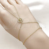 Pulsera Elegante 03.60.0166.13 Oro Laminado, Diseño de Estrella y Rolo, con Micro Pave Blanca y Zirconia Cubica Blanca, Pulido, Tono Dorado (Grosor 01 MM, 13 Pulgadas de Largo)