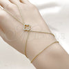 Pulsera Elegante 03.60.0167.13 Oro Laminado, Diseño de Trébol de Cuatro Hojas y Rolo, con Micro Pave Blanca, Pulido, Tono Dorado (Grosor 01 MM, 13 Pulgadas de Largo)