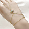 Pulsera Elegante 03.60.0169.13 Oro Laminado, Diseño de Ojo Griego y Rolo, con Zirconia Cubica Multicolor y Micro Pave Turquoise, Pulido, Tono Dorado (Grosor 02 MM, 13 Pulgadas de Largo)