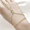 Pulsera Elegante 03.60.0170.13 Oro Laminado, Diseño de Cereza y Corazón, con Zirconia Cubica Granate y Blanca, Pulido, Tono Dorado (Grosor 02 MM, 13 Pulgadas de Largo)
