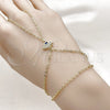 Pulsera Elegante 03.60.0171.13 Oro Laminado, Diseño de Ojo Griego y Rolo, con Zirconia Cubica Zafiro Azul y Micro Pave Blanca, Pulido, Tono Dorado (Grosor 02 MM, 13 Pulgadas de Largo)