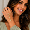 Pulsera Elegante 03.60.0176.07 Oro Laminado, Diseño de Estrella y Rolo, con Micro Pave Blanca, Pulido, Tono Dorado (Grosor 01 MM, 7 Pulgadas de Largo)