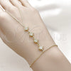 Pulsera Elegante 03.60.0176.07 Oro Laminado, Diseño de Estrella y Rolo, con Micro Pave Blanca, Pulido, Tono Dorado (Grosor 01 MM, 7 Pulgadas de Largo)