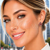Argolla Huggie 02.210.0899.18 Rodio Laminado, con Zirconia Cubica Granate, Pulido, Rodinado