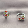 Argolla Huggie 02.210.0899.2.18 Rodio Laminado, con Zirconia Cubica Multicolor, Pulido, Rodinado