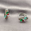 Argolla Huggie 02.210.0900.18 Rodio Laminado, con Zirconia Cubica Multicolor y Micro Pave Blanca, Pulido, Rodinado