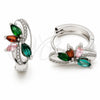 Argolla Huggie 02.210.0900.18 Rodio Laminado, con Zirconia Cubica Multicolor y Micro Pave Blanca, Pulido, Rodinado