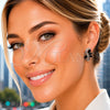 Argolla Huggie 02.210.0900.1.18 Rodio Laminado, con Zirconia Cubica Negro y Micro Pave Blanca, Pulido, Rodinado